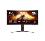 AOC G4 CU34G4CAP écran plat de PC 86,4 cm (34") 3440 x 1440 pixels UltraWide Quad HD LCD Noir, Rouge