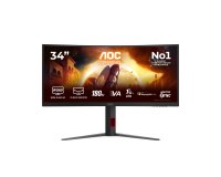 AOC G4 CU34G4CAP écran plat de PC 86,4 cm (34") 3440 x 1440 pixels UltraWide Quad HD LCD Noir, Rouge