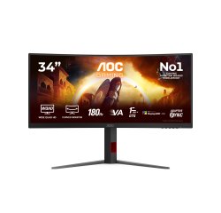 AOC G4 CU34G4CAP écran plat de PC 86,4 cm (34") 3440 x 1440 pixels UltraWide Quad HD LCD Noir, Rouge