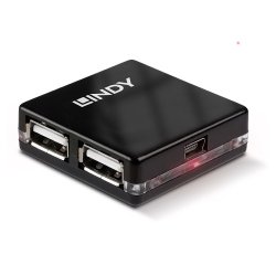 Lindy 42742 hub de interfaz 480 Mbit/s Negro
