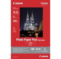 Canon Papier Photo Satiné 10 × 15cm SG-201 - 5 feuilles