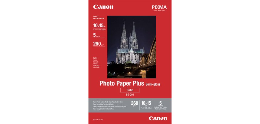 Canon Papier Photo Satiné 10 × 15cm SG-201 - 5 feuilles