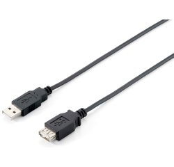 Equip 128852 Cable de extensión USB 2.0 tipo A macho a hembra, 5,0 m , negro