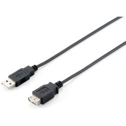 Equip 128852 Cable de extensión USB 2.0 tipo A macho a hembra, 5,0 m , negro