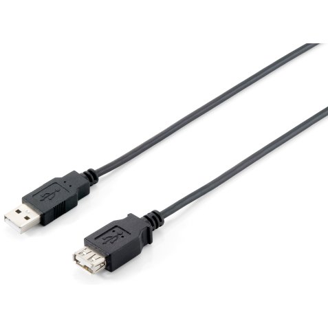 Equip 128851 Cable de extensión USB 2.0 tipo A macho a hembra, 3,0 m , negro