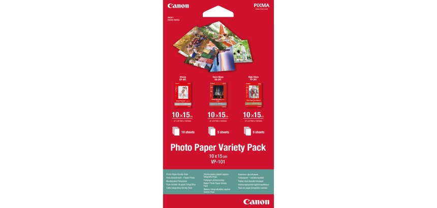 Canon Pack variété de papier photo 4 × 6" (10 × 15 cm) VP-101 de , 20 feuilles