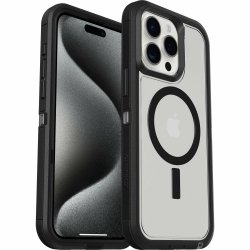 OtterBox Defender XT Series pour iPhone 15 Pro Max, Dark Side (Clear / Black)