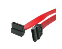 StarTech.com Cable SATA Acodado a la Derecha de 45cm - Cable Serial ATA en Ángulo Recto - Rojo