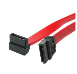 StarTech.com Cable SATA Acodado a la Derecha de 45cm - Cable Serial ATA en Ángulo Recto - Rojo