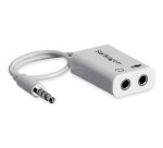 StarTech.com White headset adapter for headsets with separate headphone / microphone plugs - 3.5mm 4 position to 2x 3 position 3.5mm M/F