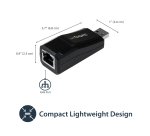 StarTech.com USB 3.0 to Gigabit Ethernet NIC Network Adapter – 10/100/1000 Mbps
