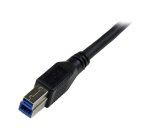 Cable 1m USB 3.0 Super Speed USB B Macho a USB A Macho Acodado en Ángulo a la Derecha - Negro