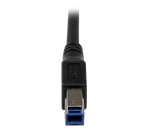 Cable 1m USB 3.0 Super Speed USB B Macho a USB A Macho Acodado en Ángulo a la Derecha - Negro