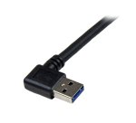 Cable 1m USB 3.0 Super Speed USB B Macho a USB A Macho Acodado en Ángulo a la Derecha - Negro