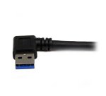 Cable 1m USB 3.0 Super Speed USB B Macho a USB A Macho Acodado en Ángulo a la Derecha - Negro