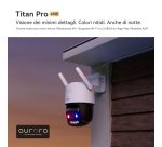 Imou Titan Pro Telecamera da esterno, motorizzata da 6MP, Copertura a 360°, visione notturna a colori, conversazione bidirezionale, rilevamento movimento/umano, tracciamento intelligente, faretto e sirena, deterrenza attiva con luci rosse e blu, registraz