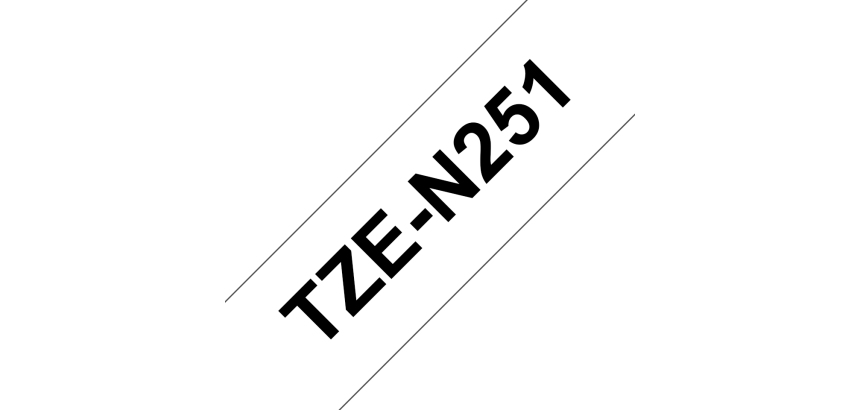 Brother TZE-N251 Casete de cinta laminada original Negro sobre plata, 24 mm x 8 m