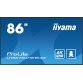 iiyama LH8675UHS-B1AG Écran d'affichage dynamique Écran plat de signalisation numérique 2,17 m (85.6") LCD Wifi 500 cd/m² 4K Ultra HD Noir Intégré dans le processeur Android 11 24/7