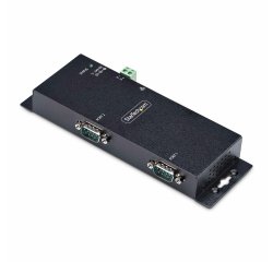 StarTech.com Adaptador Serie a Ethernet - Conversor RJ45 LAN IP a DB9 RS232 - Servidor de Dispositivos Serie de 2 Puertos - Carcasa de Metal - Dispositivos Serie Remotos - Pared o Carril DIN - TAA