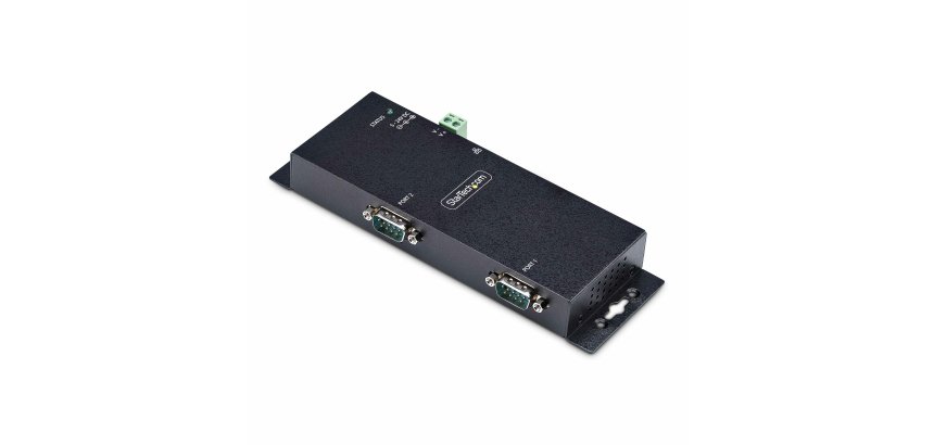 StarTech.com Adaptador Serie a Ethernet - Conversor RJ45 LAN IP a DB9 RS232 - Servidor de Dispositivos Serie de 2 Puertos - Carcasa de Metal - Dispositivos Serie Remotos - Pared o Carril DIN - TAA