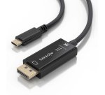 AISENS Cable Conversor Bidireccional USB-C A DISPLAYPORT 8K@60Hz, USB-C/M-DP/M, Negro, 1.8m