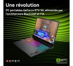 HP OMEN MAX Gaming Laptop 16-ak0022nf Copilot+ PC AMD Ryzen AI 7 Ordinateur portable 40,6 cm (16") WQXGA 32 Go DDR5-SDRAM NVIDIA GeForce RTX 5060 Wi-Fi 7 (802.11be) Windows 11 Home Noir