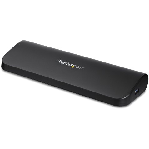 StarTech.com Station d'Accueil pour Ordinateur Portable USB 3.0 à Double Écran avec HDMI/DVI/VGA, Hub USB-A 3x, GbE, Audio, Docking Station Universelle Type-A pour Windows/macOS/ChromeOS - Conforme TAA