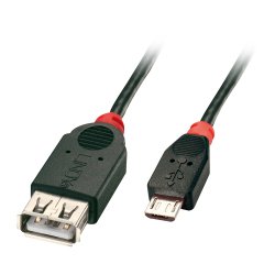 Lindy 31935 câble USB USB 2.0 0,5 m Micro-USB B USB A 0,48 Gbit/s Noir, Rouge