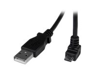Cable Adaptador 2m USB A Macho a Micro USB B Macho Acodado en Ángulo hacia Abajo para Teléfono Móvil
