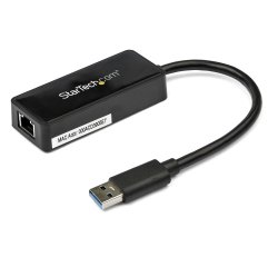 StarTech.com Adaptador Tarjeta de Red NIC Externa USB 3.0 de 1 Puerto Gigabit Ethernet RJ45 y Puerto USB - Negro