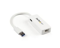 StarTech.com Adaptador Tarjeta de Red NIC Externa USB 3.0 de 1 Puerto Gigabit Ethernet RJ45 y Puerto USB - Blanco