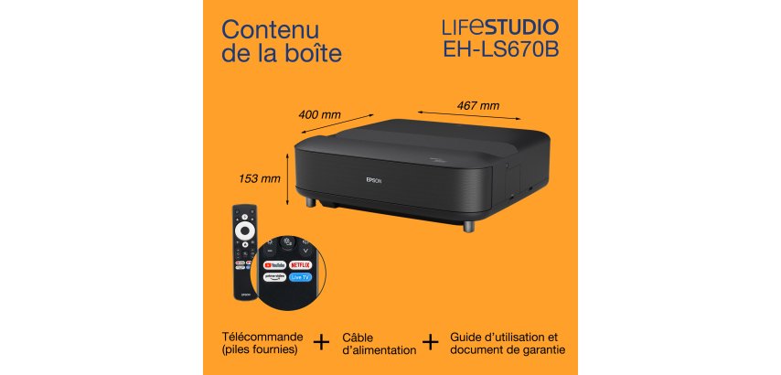 Epson Lifestudio Grand EH-LS670B - Noir métallisé