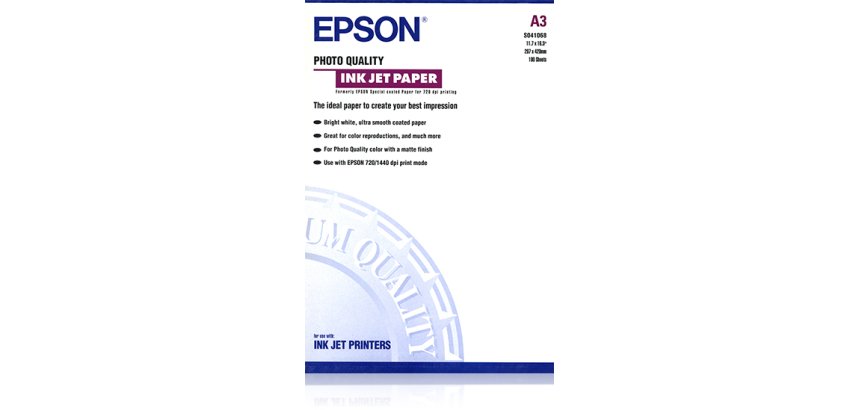 Epson Photo Quality Ink Jet Paper, DIN A3, 102g/m², 100 Sheets
