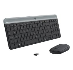 Logitech Slim MK470 clavier Souris incluse Universel RF sans fil QWERTY US International Graphite