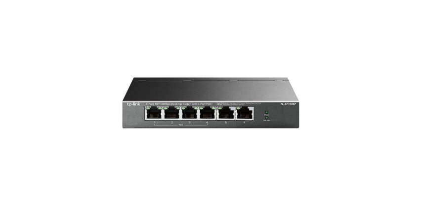 TP-Link TL-SF1006P commutateur réseau Non-géré Fast Ethernet (10/100) Connexion Ethernet, supportant l'alimentation via ce port (PoE) Noir
