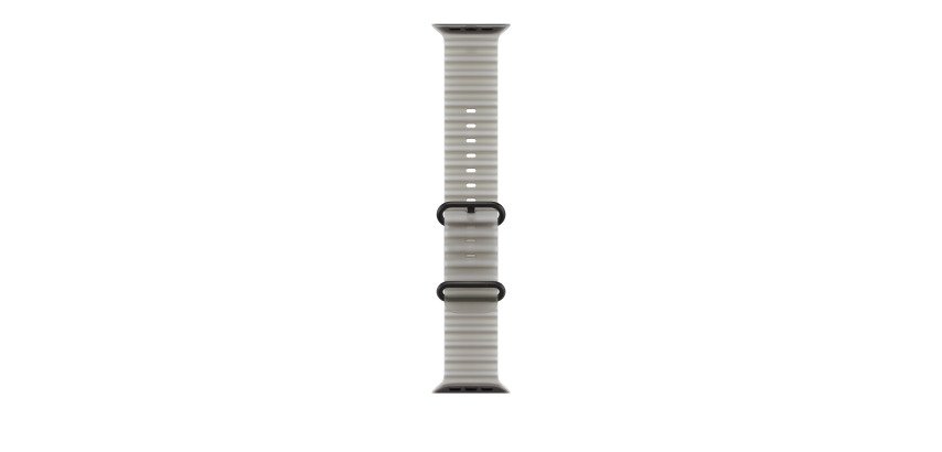Apple Bracelet Océan gris translucide 49 mm - Finition titane noir