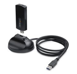 StarTech.com Adaptador USB Externo de Red Inalámbrica Wi-Fi 6E para Ordenador de Sobremesa o Portátil - NIC Inalámbrico de hasta 2402Mbps - Antena Plegable - WiFi 2,4/5/6GHz - 802.11b/g/n/ac/ax