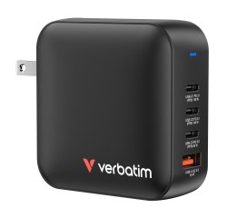Verbatim Mini GaN Charger 165W 4 Port US plug with EU and UK adaptors