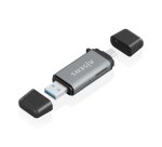 AISENS Lector De Tarjetas SD, Micro SD, MMC, Rs-MMC, MMC Micro, USB-A y USB-C, Gris