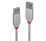 Lindy 0.5m USB 2.0 Type A Extension Cable, Anthra Line, Grey