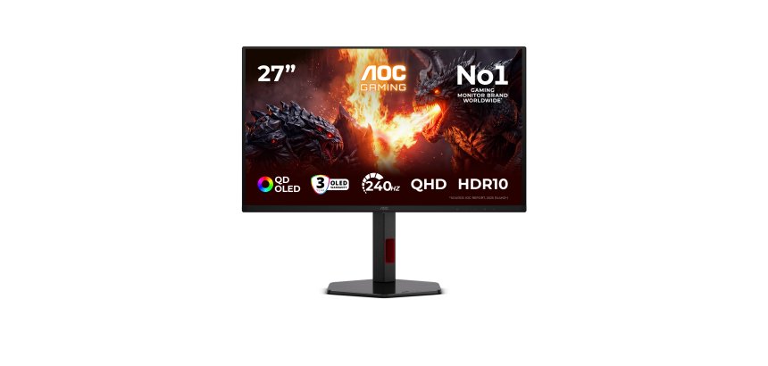 AOC G4 Q27G4ZDRAD Monitor PC 67,3 cm (26.5") 2560 x 1440 Pixel Quad HD OLED Nero, Rosso