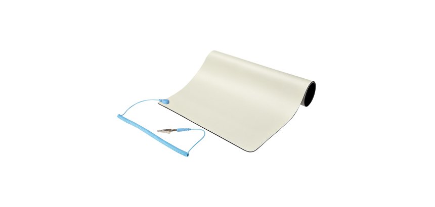 StarTech.com Tapis Antistatique ESD - Tapis de Bureau ESD Universel - Sous-couche pour Réparation d'Appareils Électroniques - Tapis de Travail avec Câble de Mise à la Terre Détachable, ANSI/ESD S 4.1, 30x46cm