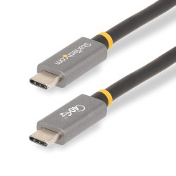 StarTech.com Câble USB4 de 1m, Câble USB-C Certifié par l'USB-IF, 40 Gbps, Cordon de Transfert de Données USB Type-C, 100W PD, 8K 60Hz, Compatible avec Thunderbolt 4/3/USB 3.2 (CC1M-40G-USB-CABLE)