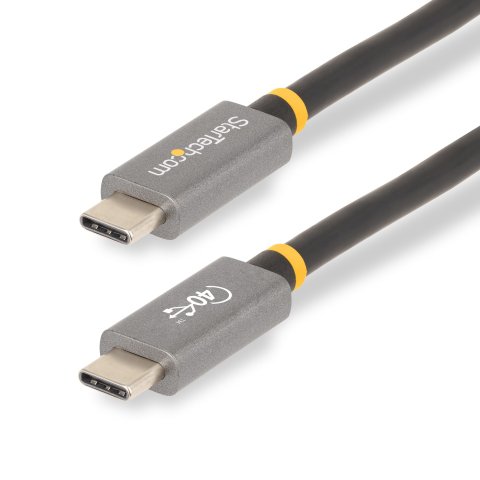 StarTech.com Cable USB4 de 1m - Cable USB-C Certificado USB-IF 40Gbps - Cable USB Tipo C - Power Delivery PD de 100W 5A - Modo Alt DP 8K 120Hz/4K 240Hz - Compatible con Thunderbolt