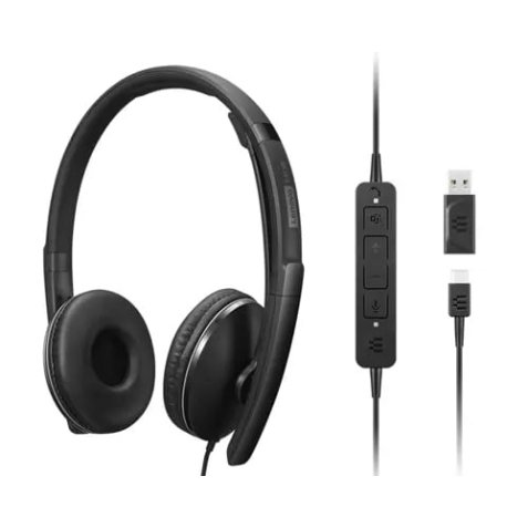 Lenovo 4XD1M45627 écouteur/casque Avec fil Arceau USB Type-C Noir