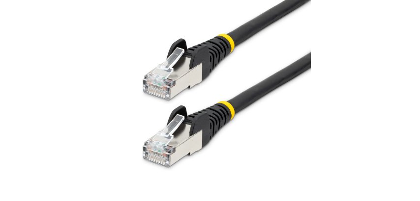 StarTech.com 1m CAT6a Ethernet Kabel, Zwart, Low Smoke Zero Halogen (LSZH), 10GbE 500MHz 100W PoE++ Snagless RJ-45 S/FTP Netwerk Patch Kabel met Trekontlasting, Fluke Tested/ETL