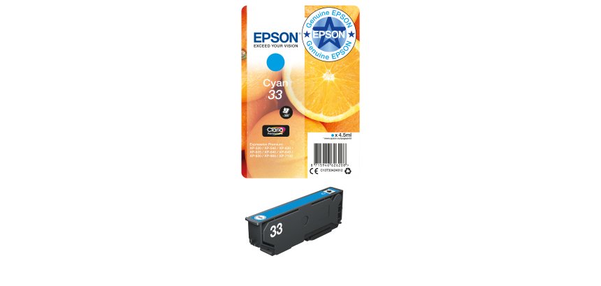 Epson Oranges 33 Claria Premium Single Cyan Ink