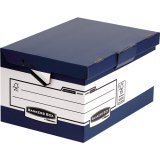 Conteneur maxi bankers box heavy duty carton coloris blanc bleu montage automatique