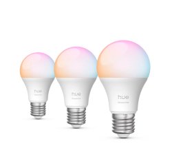 Philips Hue White and colour ambience Essential A60 – E27 smart bulb – 806 lm – 8W – 3-pack