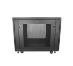StarTech.com Armadio Rack 19" 12U su Ruote a 4 Montanti, Server Rack 19 Pollici Mobile con Ripiano 1U e pannelli laterali con serratura. Rack Dati Ventialta con Profondità di montaggio regolabile